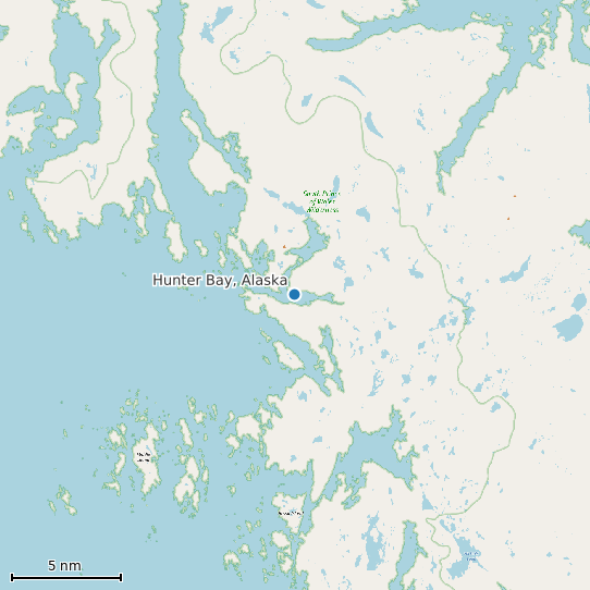 Map of Hunter Bay, Alaska Tide Prediction Station