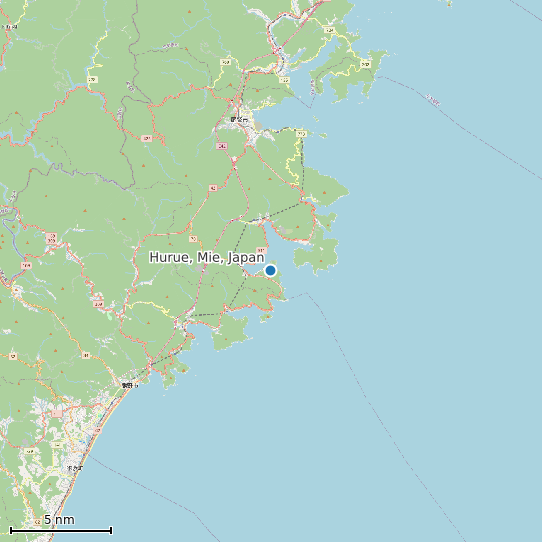 Map of Hurue, Mie, Japan Tide Prediction Station