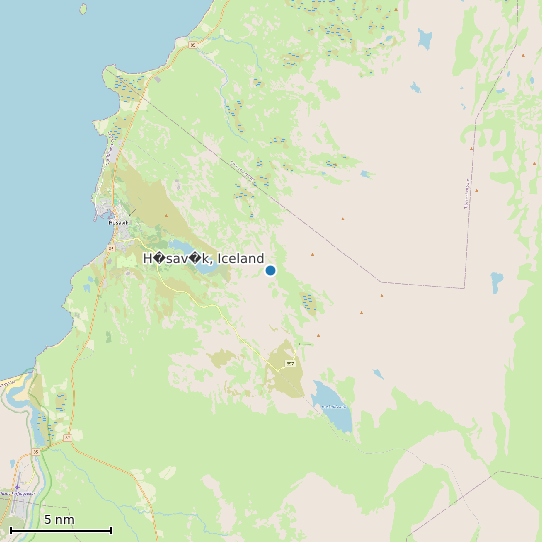 Map of H�sav�k, Iceland Tide Prediction Station