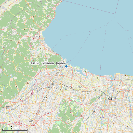 Map of Husiki, Toyama, Japan Tide Prediction Station