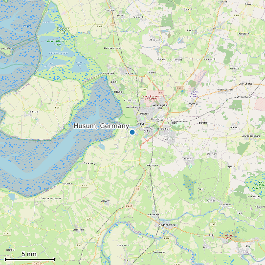 Map of Husum, Germany Tide Prediction Station