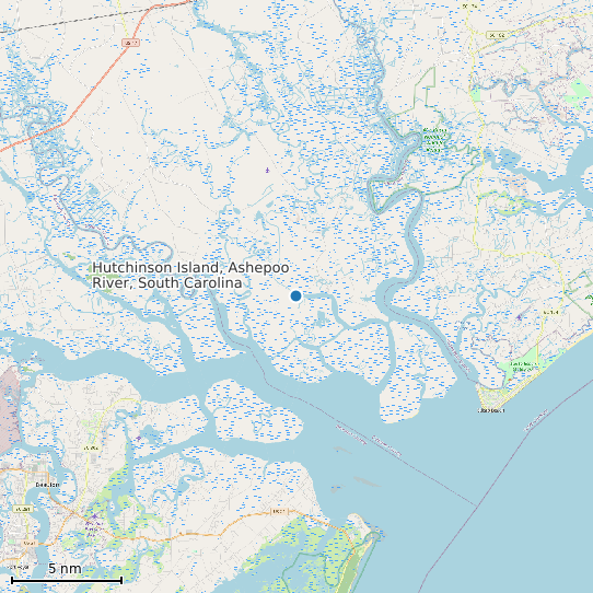 Map of Hutchinson Island, Ashepoo River, South Carolina Tide Prediction Station