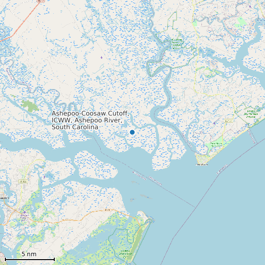 Map of Ashepoo-Coosaw Cutoff, ICWW, Ashepoo River, South Carolina Tide Prediction Station