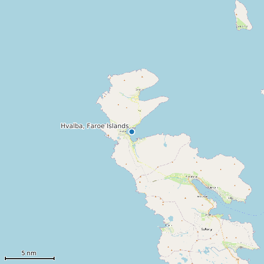 Map of Hvalba, Faroe Islands Tide Prediction Station
