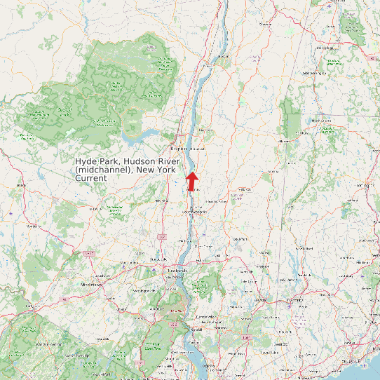 Hyde Park, Hudson River (midchannel), New York Current map