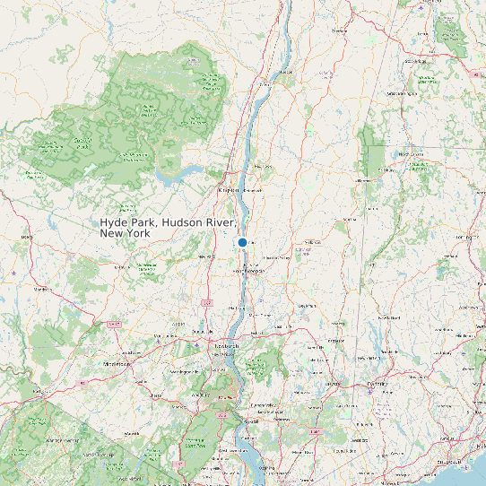 Map of Hyde Park, Hudson River, New York Tide Prediction Station