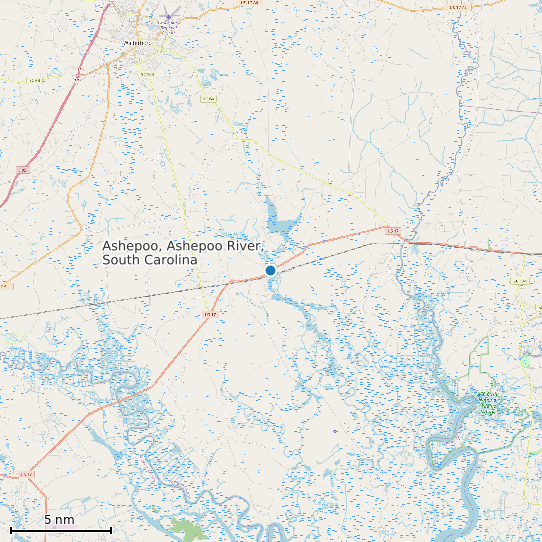 Map of Ashepoo, Ashepoo River, South Carolina Tide Prediction Station