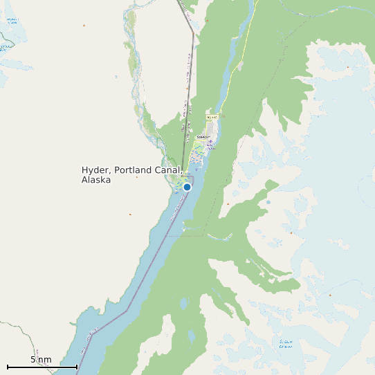 Map of Hyder, Portland Canal, Alaska Tide Prediction Station