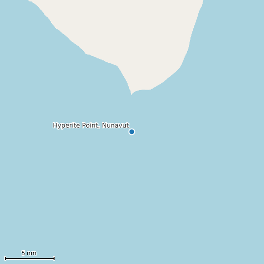 Map of Hyperite Point, Nunavut Tide Prediction Station