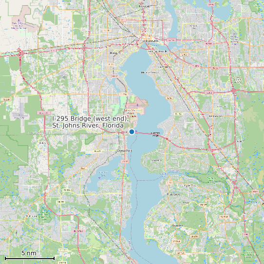 Map of I-295 Bridge (west end), St. Johns River, Florida Tide Prediction Station