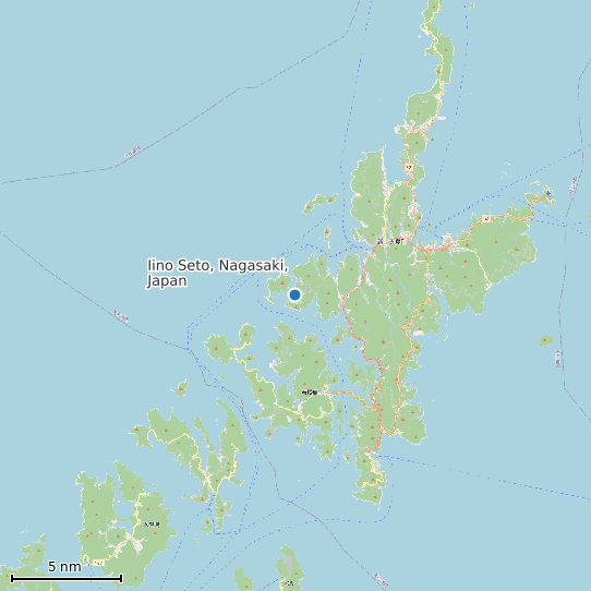 Map of Iino Seto, Nagasaki, Japan Tide Prediction Station