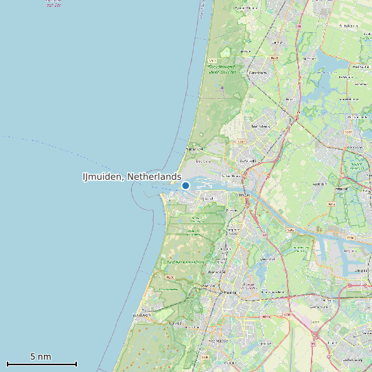 Map of IJmuiden, Netherlands Tide Prediction Station