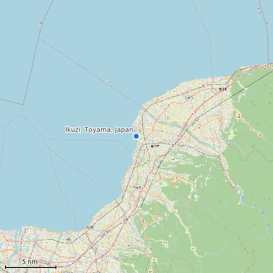 Map of Ikuzi, Toyama, Japan Tide Prediction Station