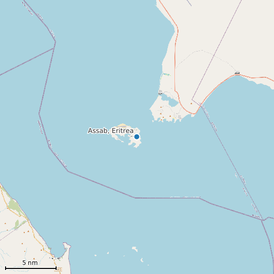 Map of Assab, Eritrea Tide Prediction Station