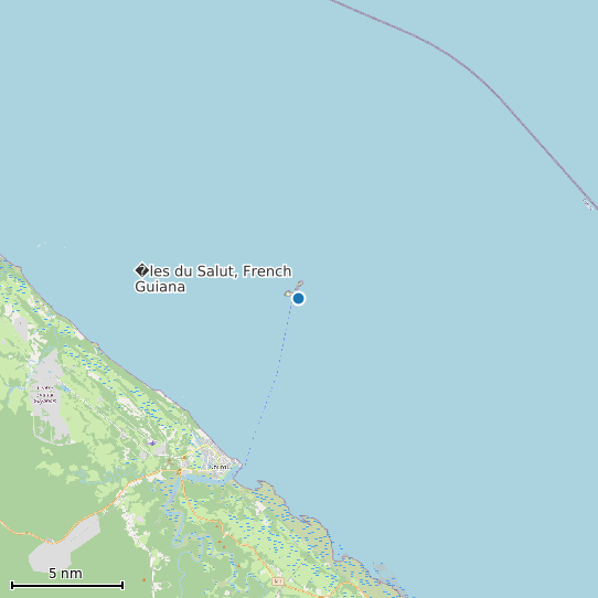 Map of �les du Salut, French Guiana Tide Prediction Station