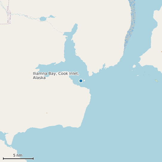 Map of Iliamna Bay, Cook Inlet, Alaska Tide Prediction Station
