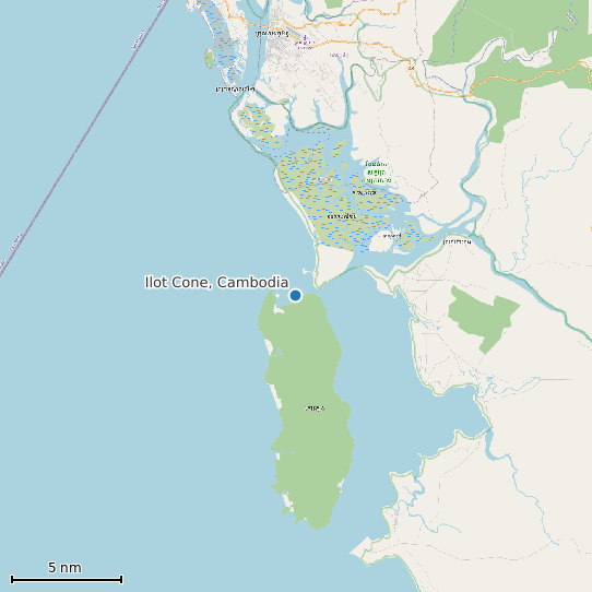 Map of Ilot Cone, Cambodia Tide Prediction Station
