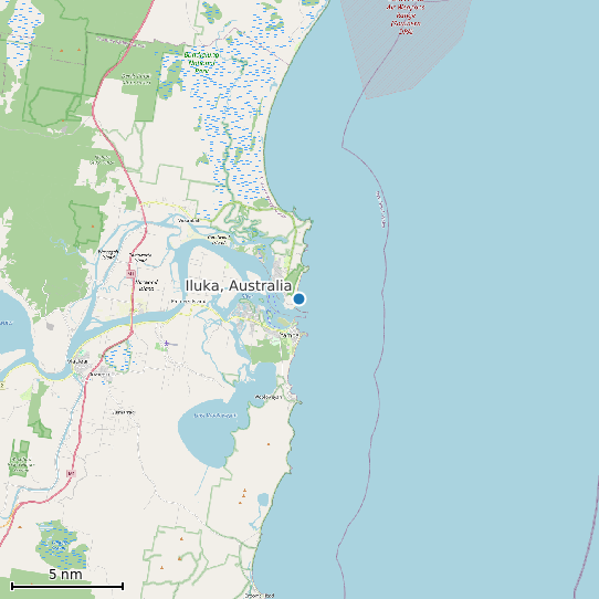 Map of Iluka, Australia Tide Prediction Station
