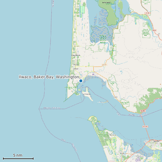 Map of Ilwaco, Baker Bay, Washington Tide Prediction Station