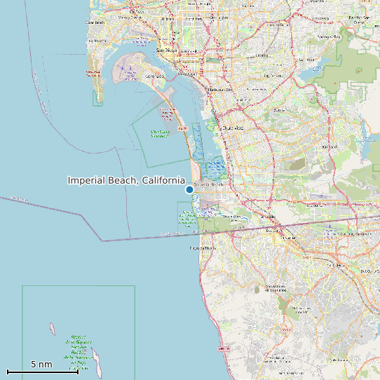 Map of Imperial Beach, California Tide Prediction Station