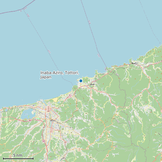 Map of Inaba-Aziro, Tottori, Japan Tide Prediction Station