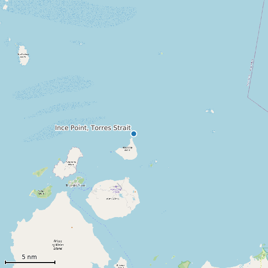 Map of Ince Point, Torres Strait Tide Prediction Station