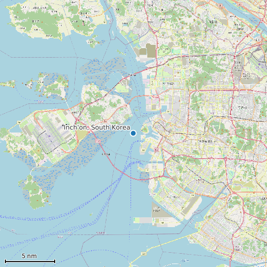 Map of Inch'on, South Korea Tide Prediction Station