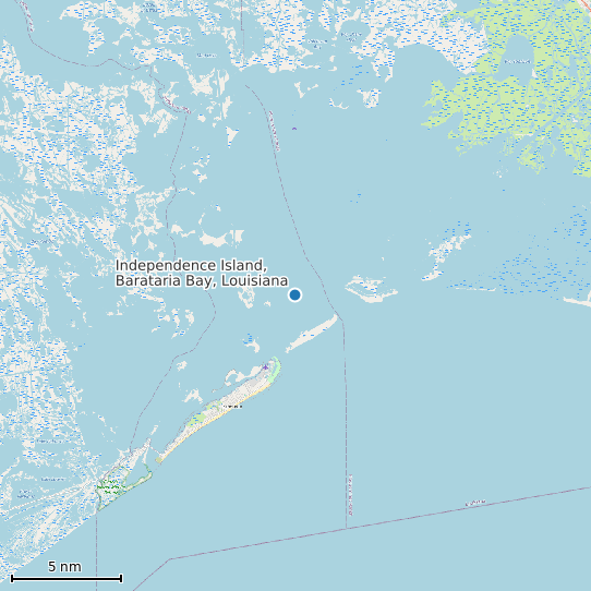 Map of Independence Island, Barataria Bay, Louisiana Tide Prediction Station