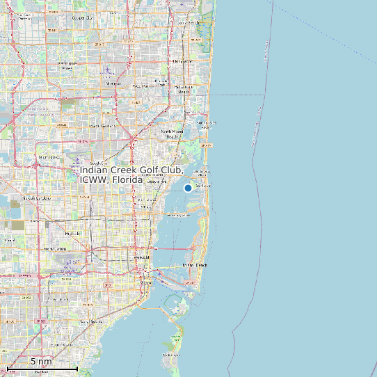 Map of Indian Creek Golf Club, ICWW, Florida Tide Prediction Station