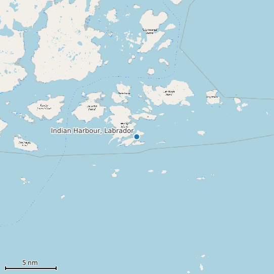 Map of Indian Harbour, Labrador Tide Prediction Station