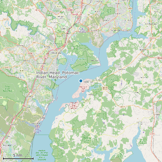 Map of Indian Head, Potomac River, Maryland Tide Prediction Station
