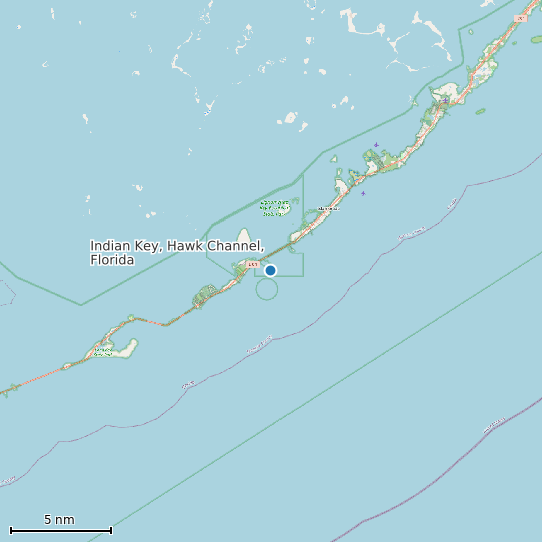 Map of Indian Key, Hawk Channel, Florida Tide Prediction Station