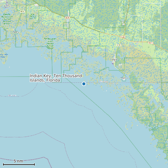 Map of Indian Key, Ten Thousand Islands, Florida Tide Prediction Station