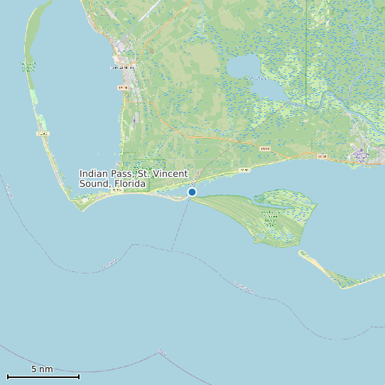 Map of Indian Pass, St. Vincent Sound, Florida Tide Prediction Station
