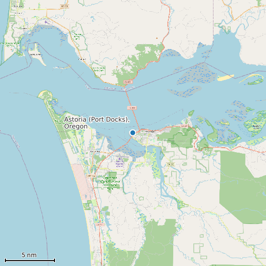 Map of Astoria (Port Docks), Oregon Tide Prediction Station