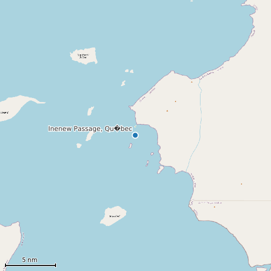 Map of Inenew Passage, Qu�bec Tide Prediction Station