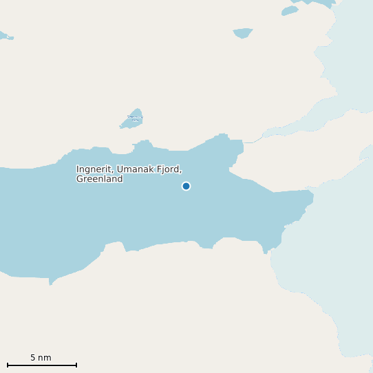 Map of Ingnerit, Umanak Fjord, Greenland Tide Prediction Station