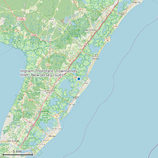 Map of Ingram Thorofare, Townsends Inlet, New Jersey (sub) Tide Prediction Station
