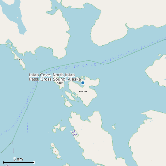 Map of Inian Cove, North Inian Pass, Cross Sound, Alaska Tide Prediction Station