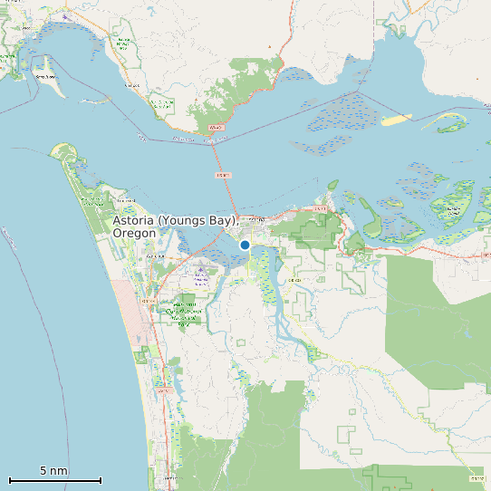 Map of Astoria (Youngs Bay), Oregon Tide Prediction Station