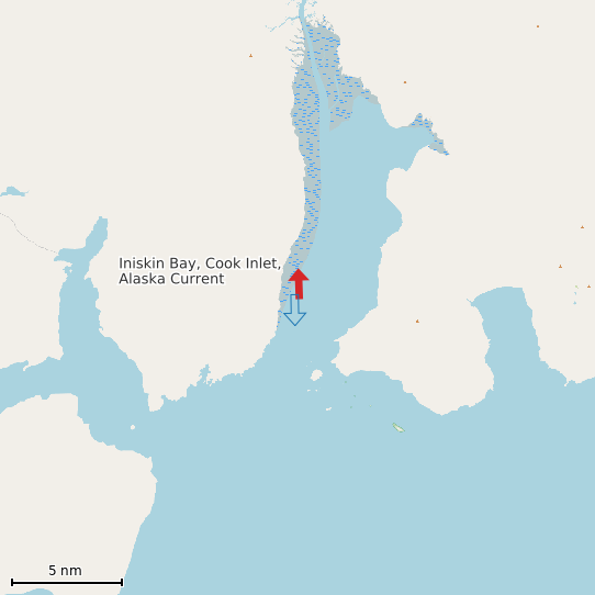 Map of Iniskin Bay, Cook Inlet, Alaska Current Prediction Station