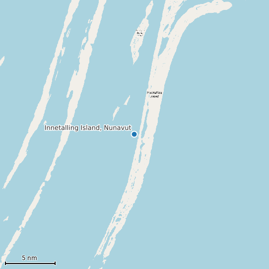 Map of Innetalling Island, Nunavut Tide Prediction Station