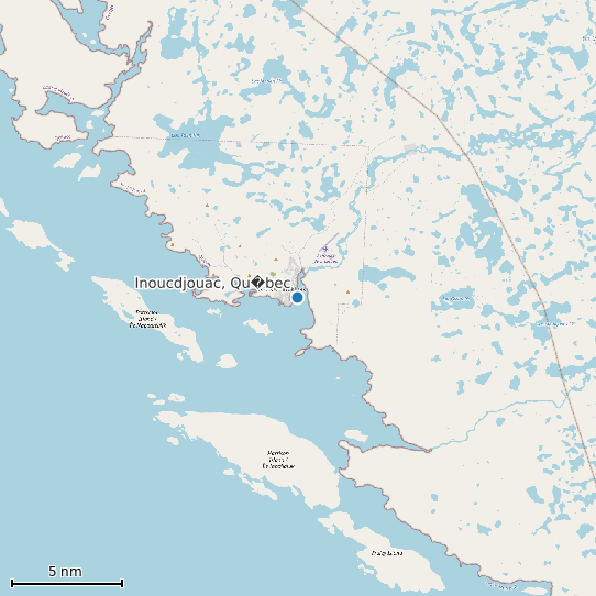Map of Inoucdjouac, Qu�bec Tide Prediction Station