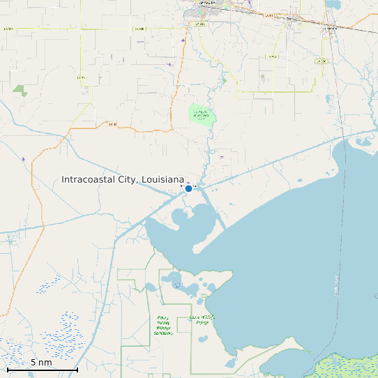 Map of Intracoastal City, Louisiana Tide Prediction Station