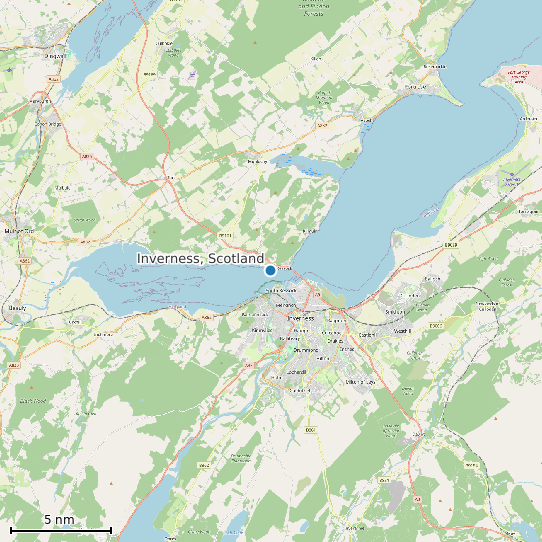 Map of Inverness, Scotland Tide Prediction Station
