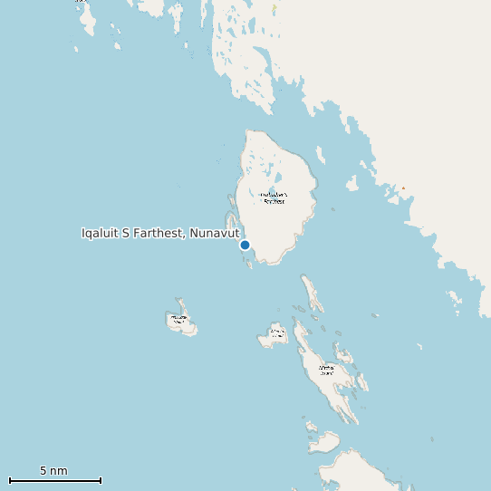 Map of Iqaluit S Farthest, Nunavut Tide Prediction Station