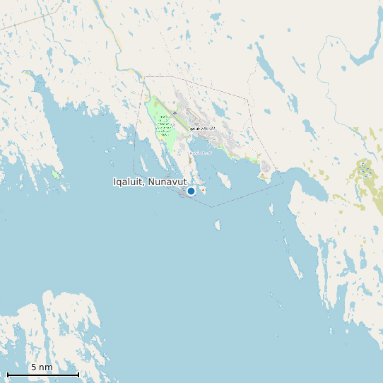 Map of Iqaluit, Nunavut Tide Prediction Station