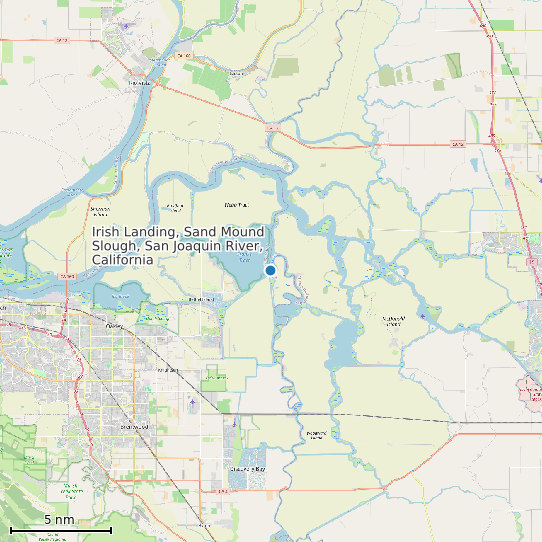 Map of Irish Landing, Sand Mound Slough, San Joaquin River, California Tide Prediction Station