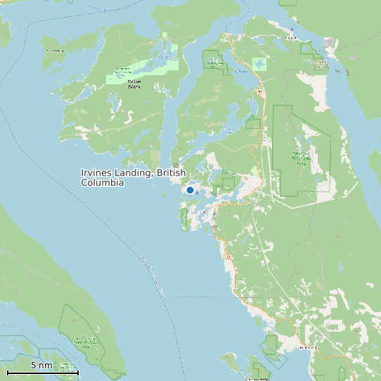 Map of Irvines Landing, British Columbia Tide Prediction Station