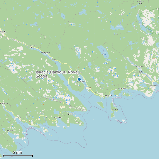 Map of Isaac's Harbour, Nova Scotia Tide Prediction Station